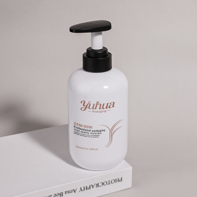 500ml Round PET cosmetic bottle made from recyclable material supporting sustainable packaging initiatives in cosmetics