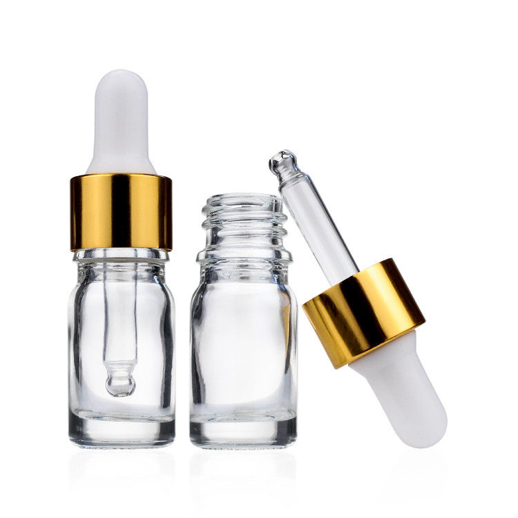 Gold Dropper 5ml Oil Dropper Glass Bottle Transparent For Personal Care