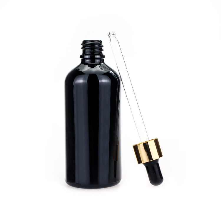 Black Glass Dropper 100ml Pipette Bottle Customized Cosmetic Bottle
