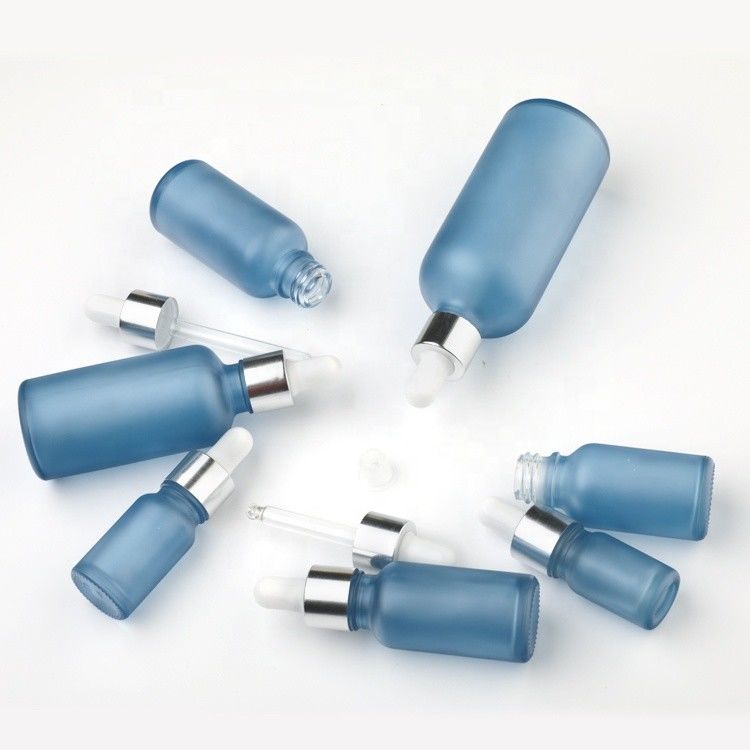 Colored 30ml 50ml Essential Oil Dropper Bottles glass Base aluminum Collar