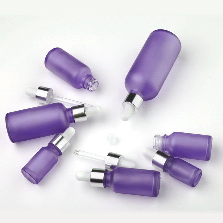 Custom 15ml 30ml 50ml 100ml Serum Dropper Bottles OEM Purple Painting