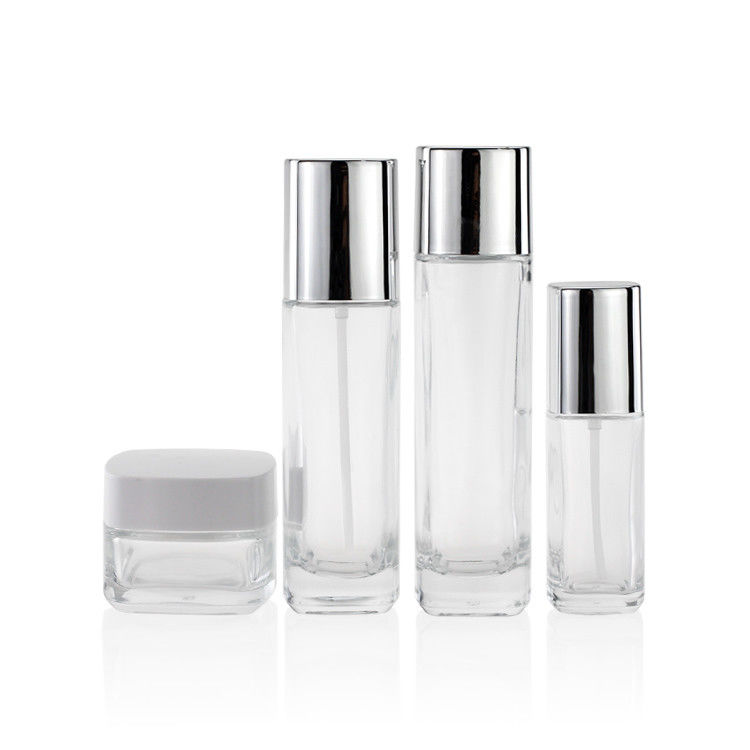 Glass 50ml 100ml 120ml Empty Cosmetic Containers Pump Spray Cap And Screw Cap
