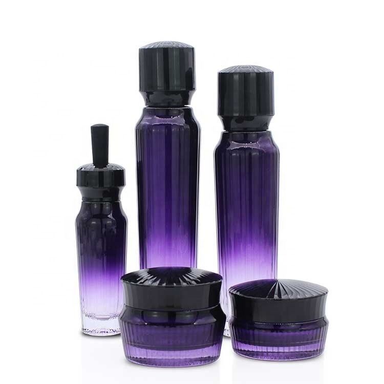 Purple 120ml 100ml 50ml Cosmetic Packaging Set 50g 30g Cosmetic Glass Containers