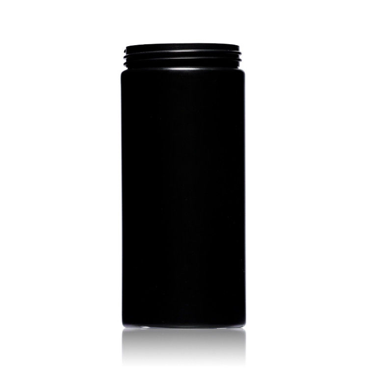 261ml HDPE Plastic Jar Containers Black Empty Round Shape For Cream