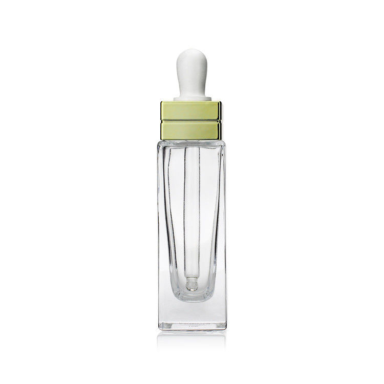 Fancy Luxury 30ML Cosmetics Square Drop Eye Dropper Serum Bottle With Silver Cap New Arrival S063