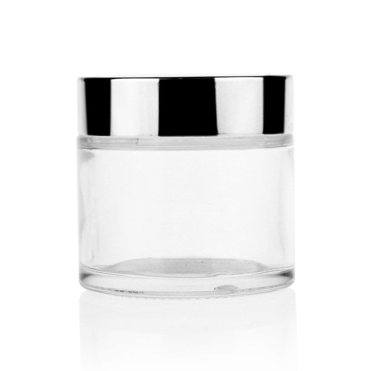 MSDS Clear 200g Cream Glass Jars With Gold Black White Cap