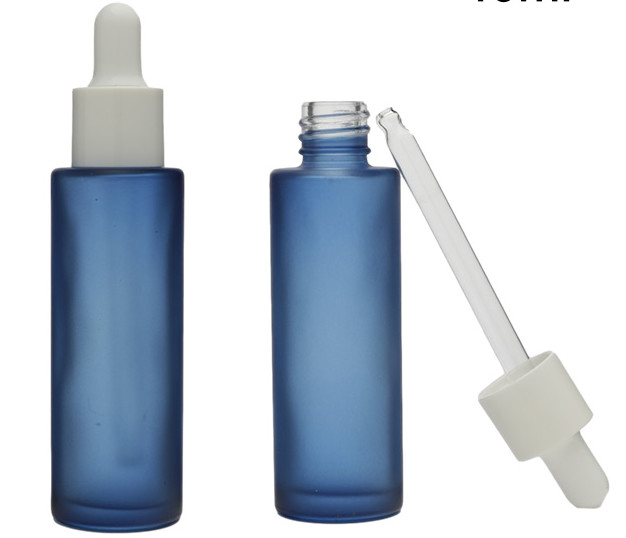 Color Frosted 50ml Empty Serum Dropper Glass Bottle Packaging For Oil