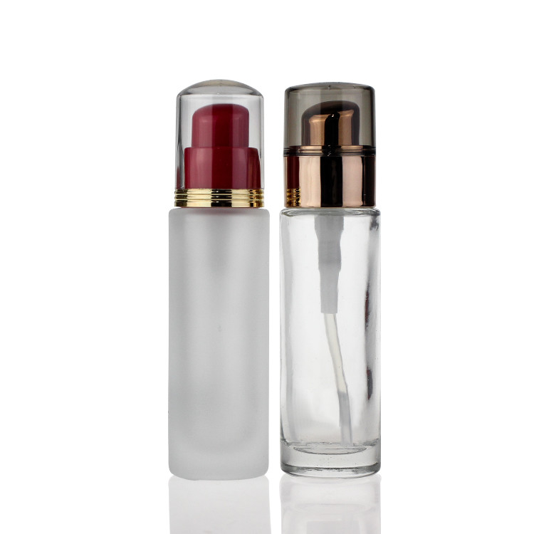 Liquid Foundation Bottle Frosted With Black Pump