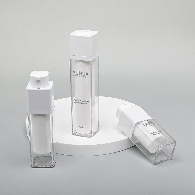Liquid Foundation Dispenser PET Plastic Bottle Transparent Double Wall 15ml 30ml 50ml