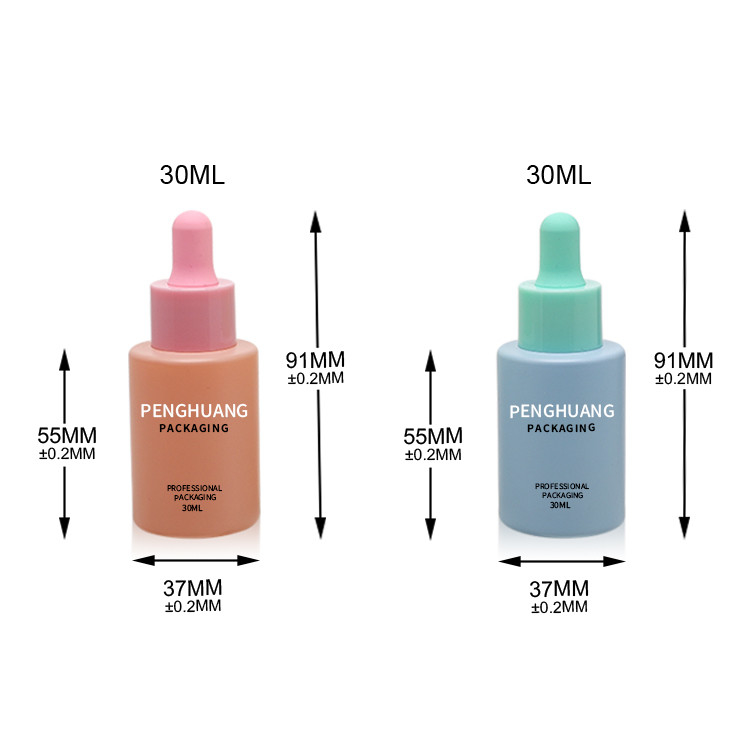 Skincare Cosmetic Essential Oil Dropper Glass Bottle Custom Color