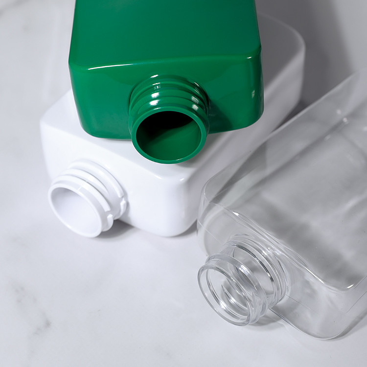 Empty Plastic Lotion Pump Bottle 200ML PET Square Shape Shampoo Packaging