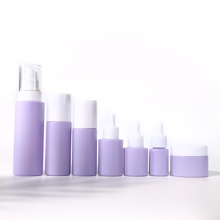 Glass Cosmetics Pump Bottle Custom Packaging Round 40ml 50ml 100ml Skin Care