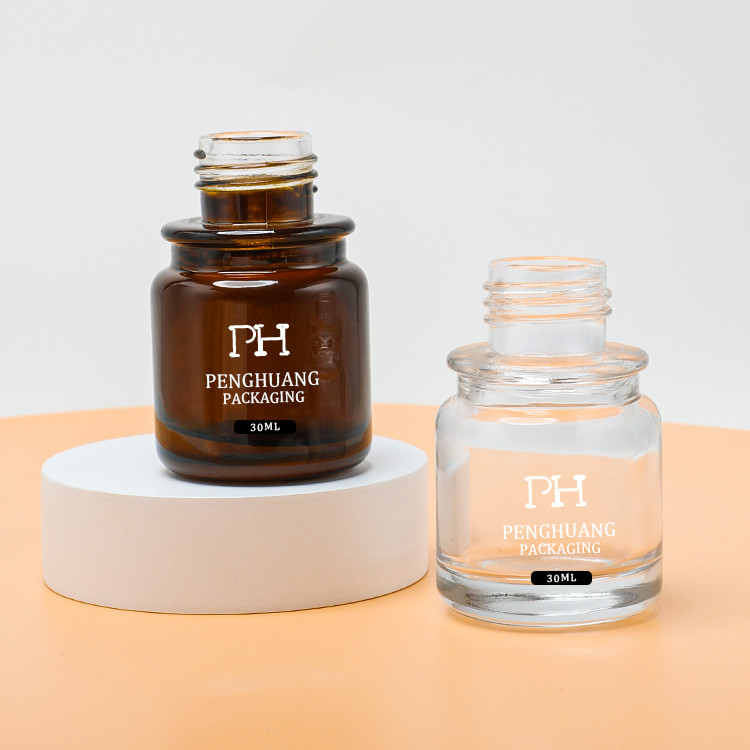 Skin Care Oil Packaging Glass Dropper Cap Bottle Mini Amber Color Customized