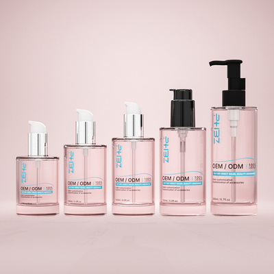 Customized Glass Cosmetic Bottle 100ml 120ml 150ml Serum Lotion Pump Bottle