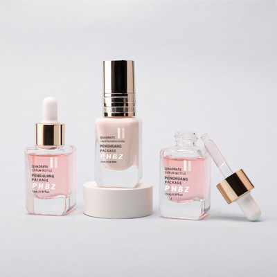 Serum Hair Oil Bottles15ml Cosmetic Packaging Square Liquid Foundation Bottles