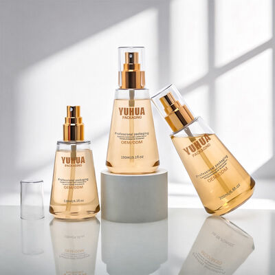 Spray closure type plastic toner bottle designed for skin care solutions offering dispensing and leak proof performance