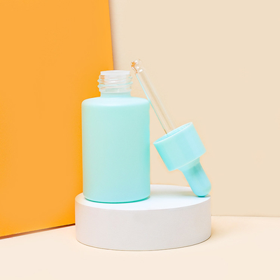 Sky Blue Color Glass Serum Dropper Bottles Hair Oil Packaging 30ml