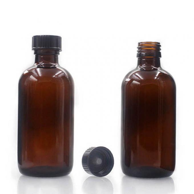 120ml Empty Amber Glass Bottles 4 Oz Boston Round Glass Bottles For Oil