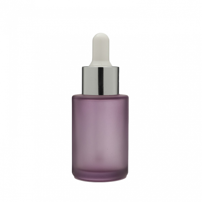Frosted Flat Shoulder Hair Oil Glass Serum Dropper Bottle 30ml Square