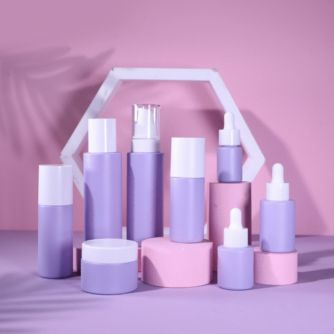 OEM Cosmetic Glass Bottles 80ml Skin Care Packaging Set PC149