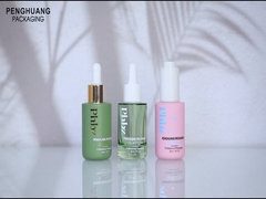 Printed Glass 1oz Fancy Serum Dropper Bottles For Cosmetic Packaging