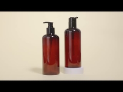 Amber Plastic Shampoo Pump Bottle Round Skincare Pcakaging Conatiner Pump Bottle