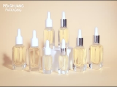 Customized 10ml 20ml 30ml 40ml Square Glass Serum Dropper Bottles with Pipette