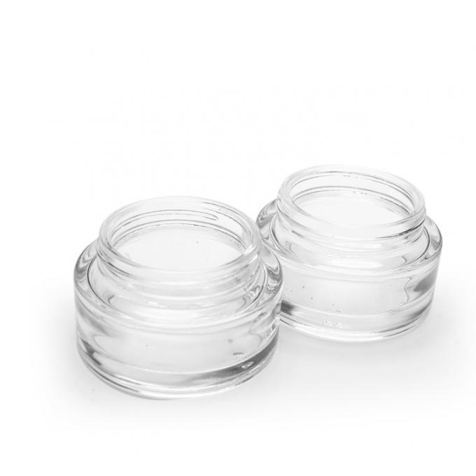 Cosmetics Packaging Flat Round Face Cream Jar Clear Glass Cream Jar 50g 30g
